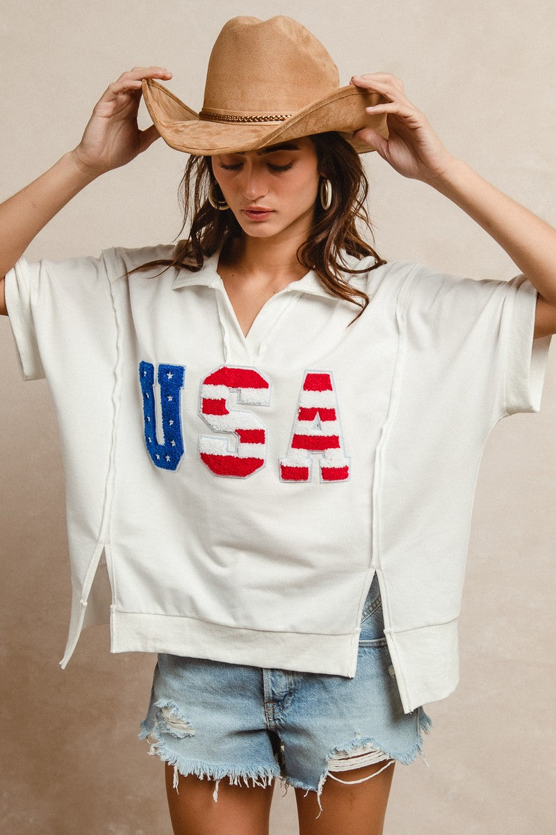 USA Collared Top