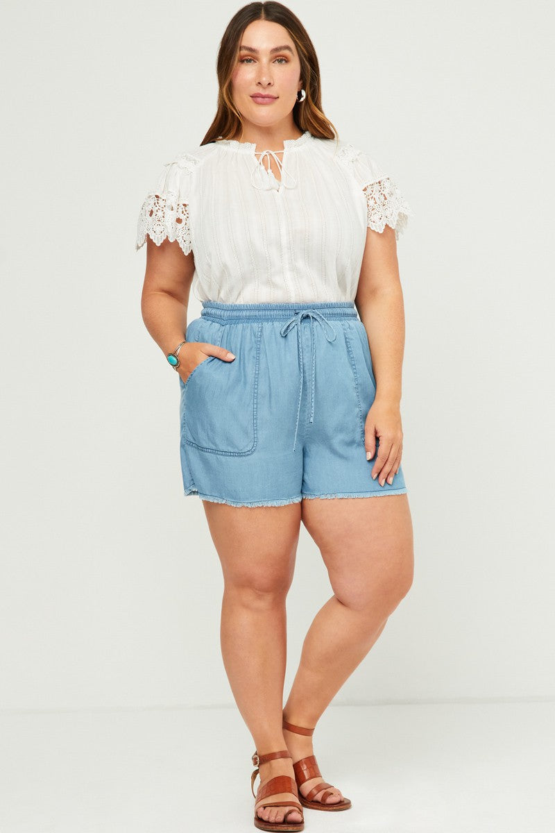 Lightweight Denim Shorts