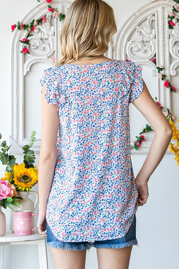 Dainty Spring Floral Print Top