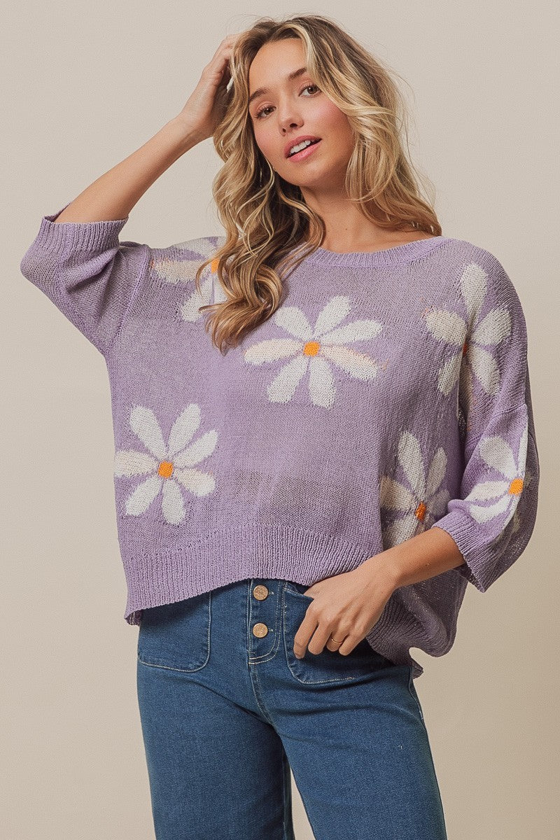 Lavender Floral Lightweight Top