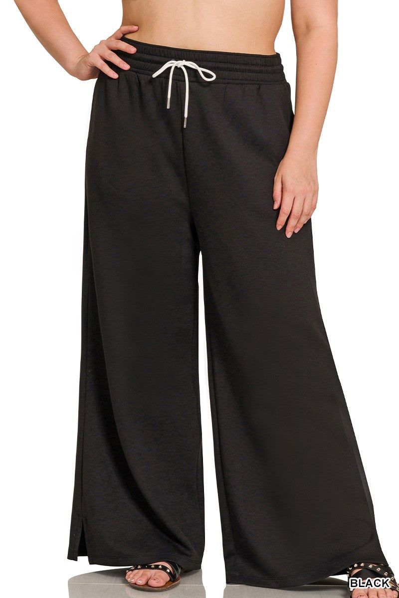 Black Scuba Drawstring Pants