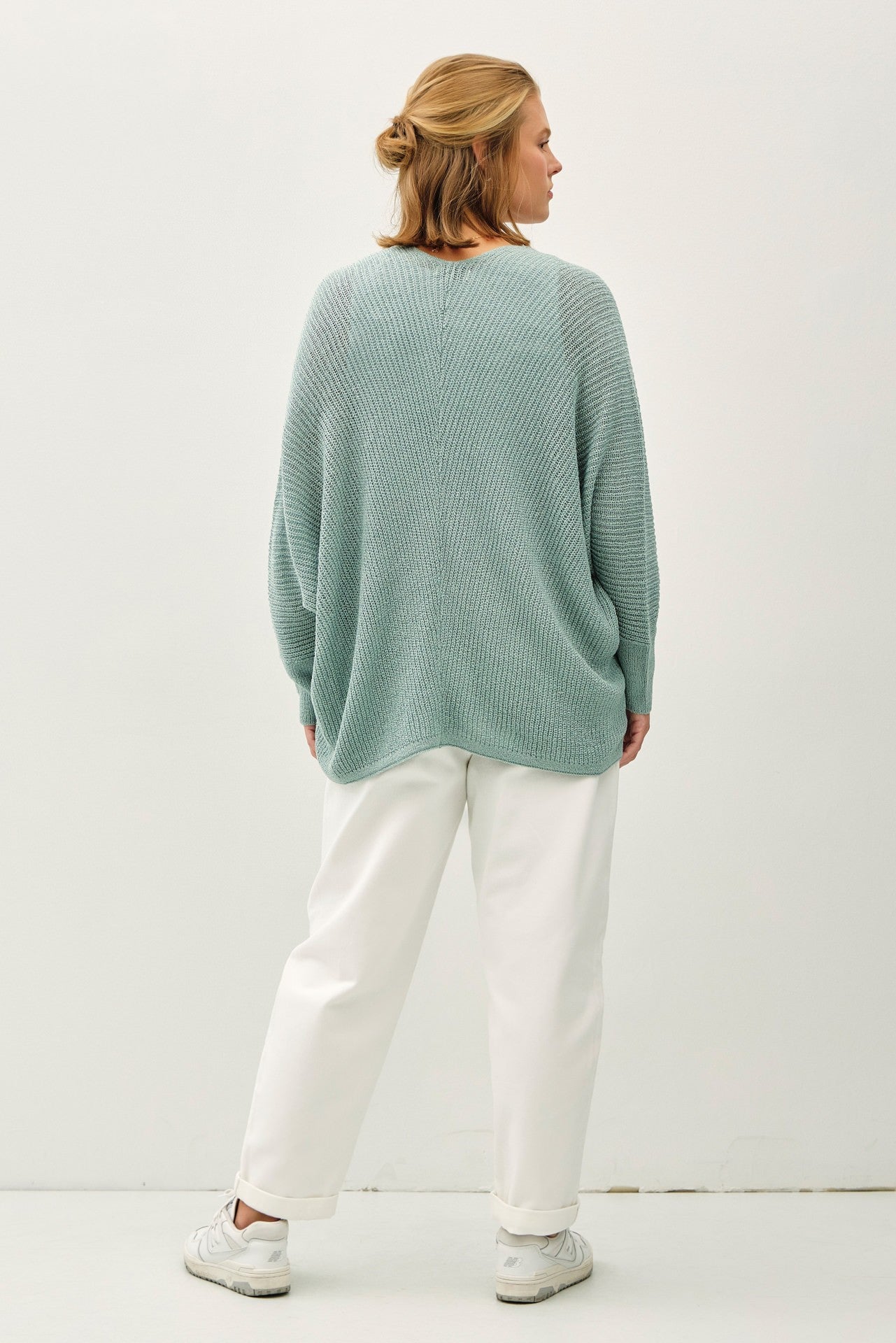Sage Blue Knitted Dolman Cardi