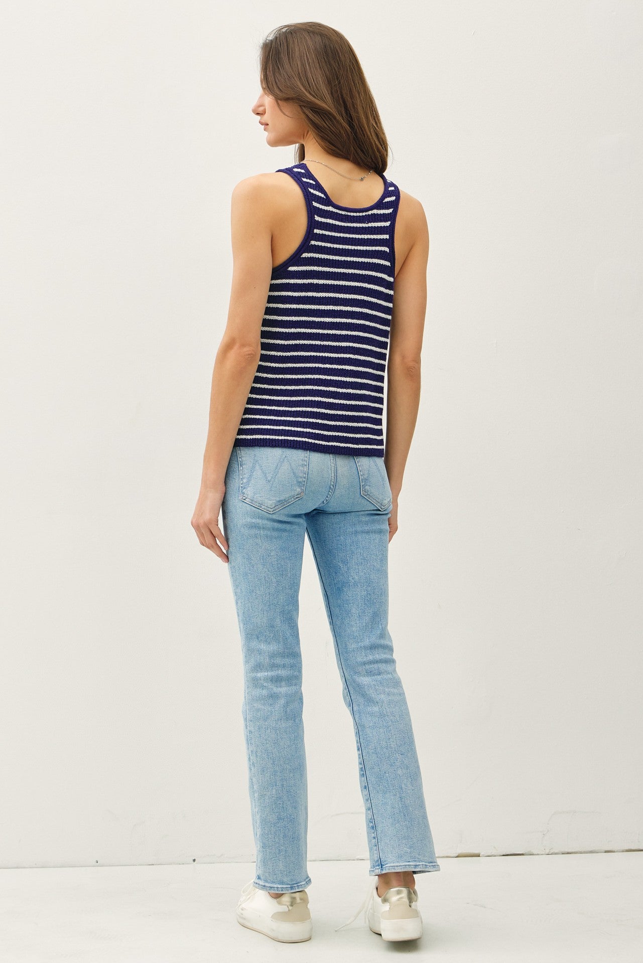 Navy Stripe Sweater Tank