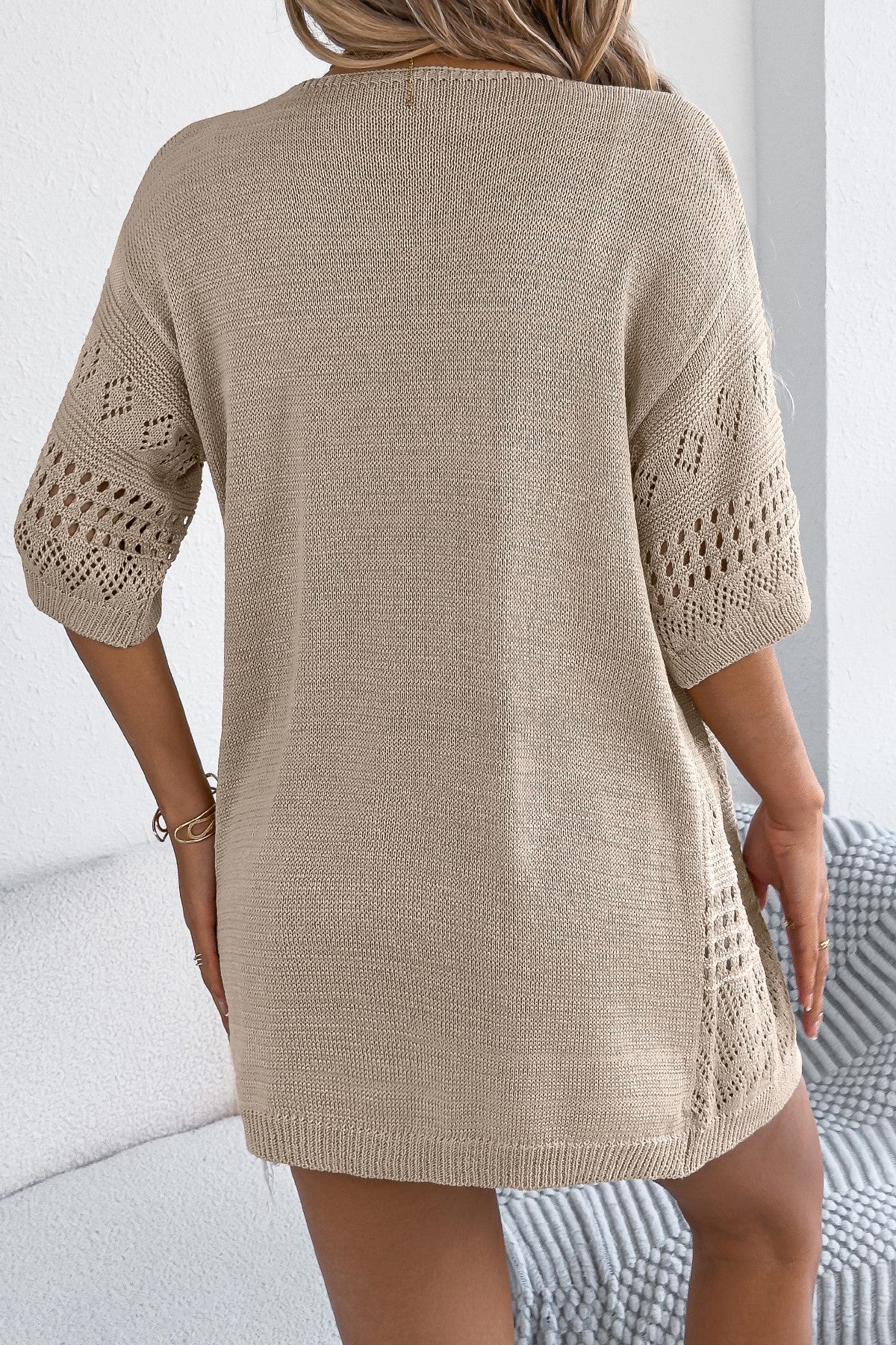 Beige Knitted Cardigan
