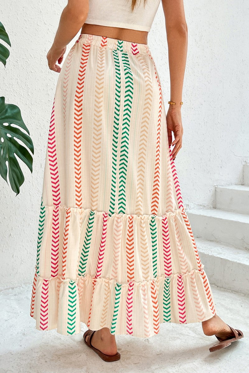 Mult-Stripe Maxi Skirt