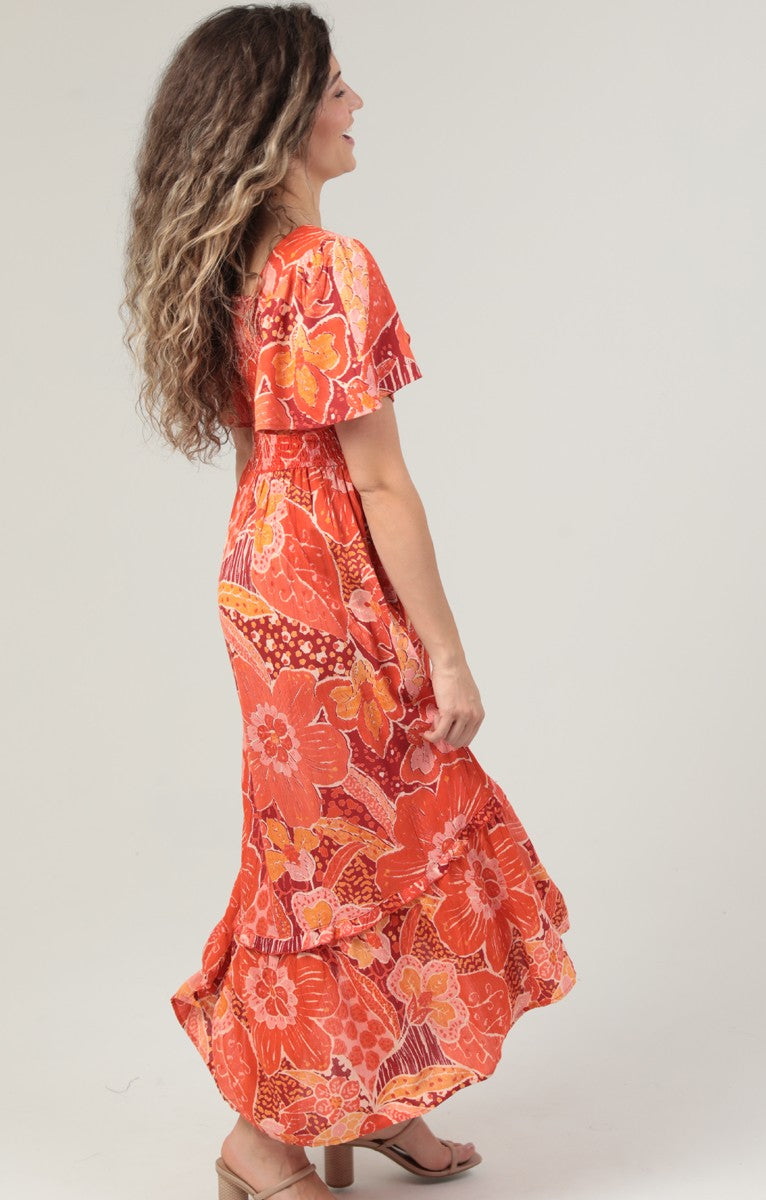 Scarlet Front Twist Maxi Dress