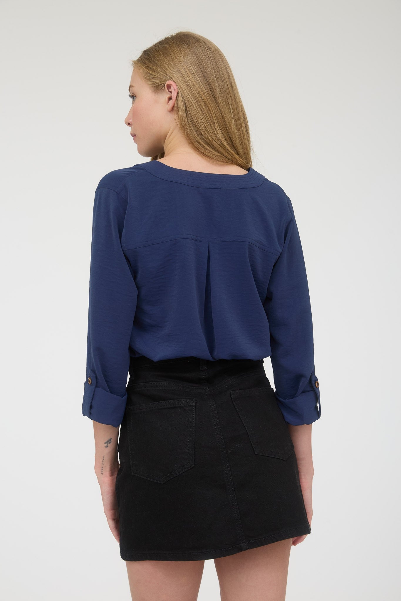Navy 3/4 Sleeve Blouse