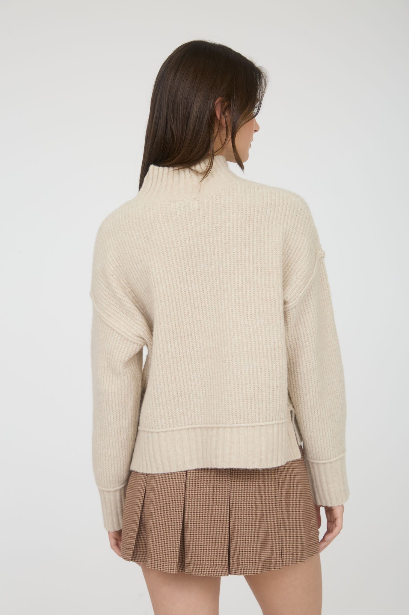 Light Tan Mock Neck Sweater