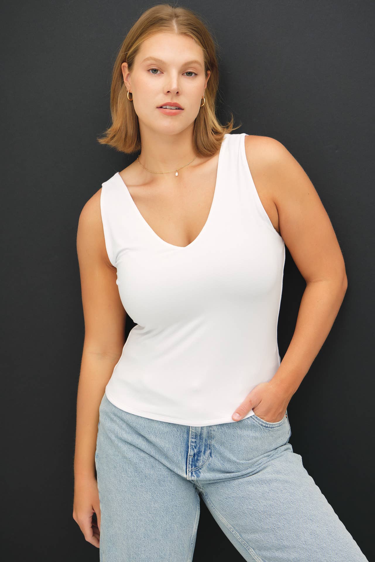 Basic V-Neck Tank- Multiple Colors