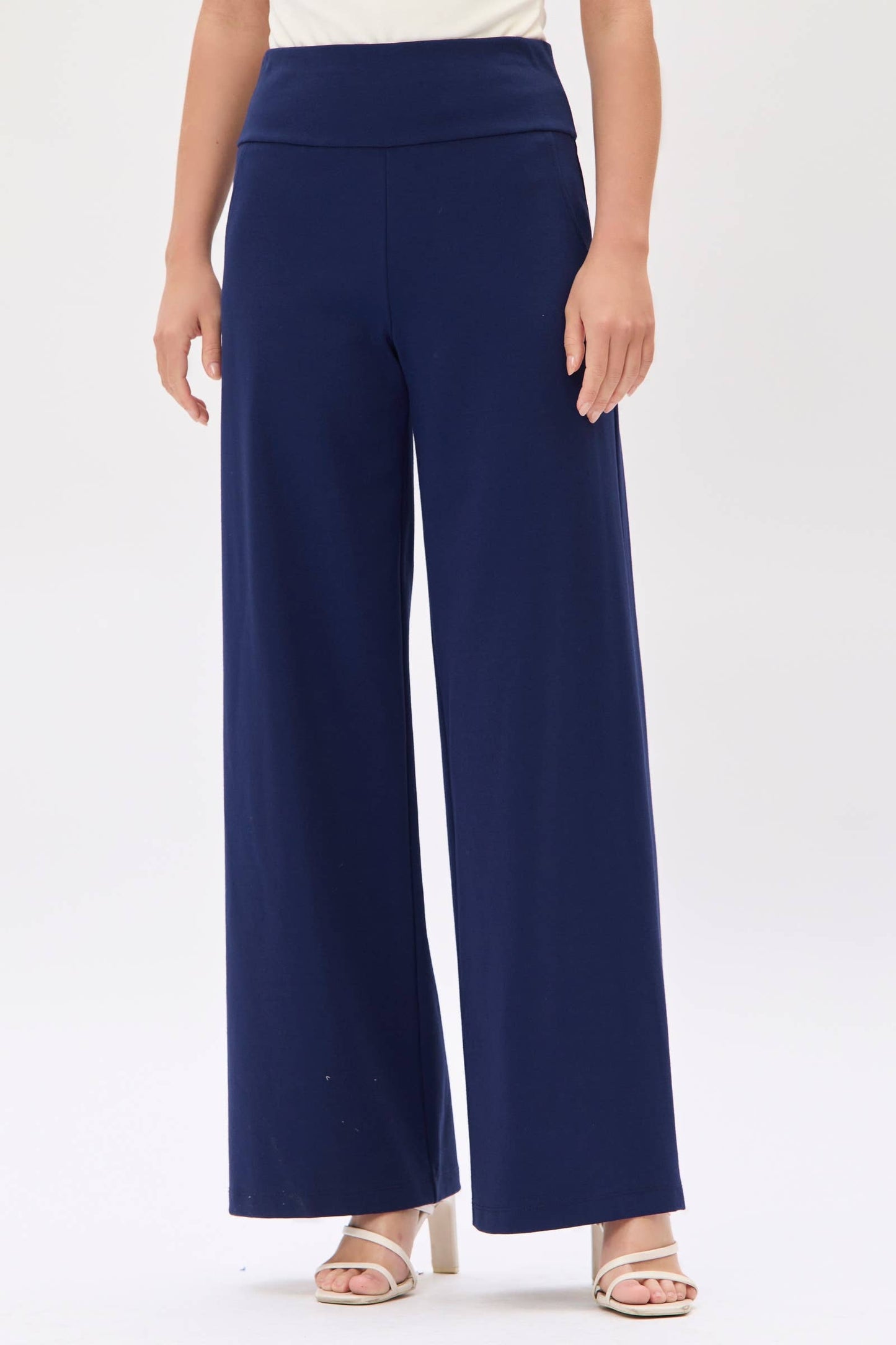 Navy Wide Regular Pants