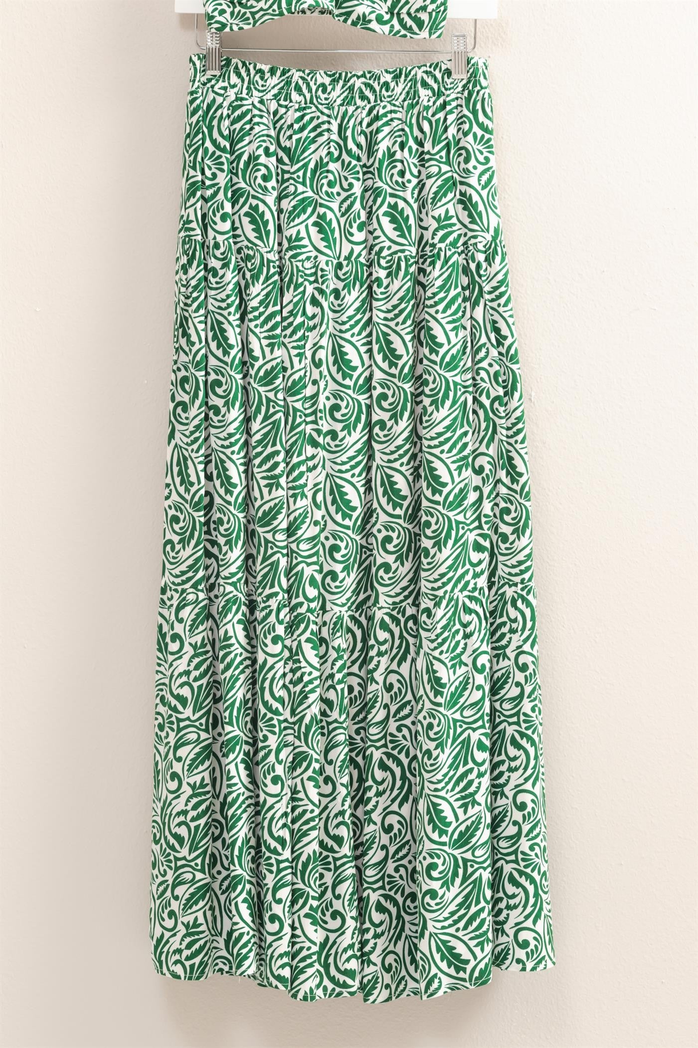 Green/White Printed 2-Piece Set