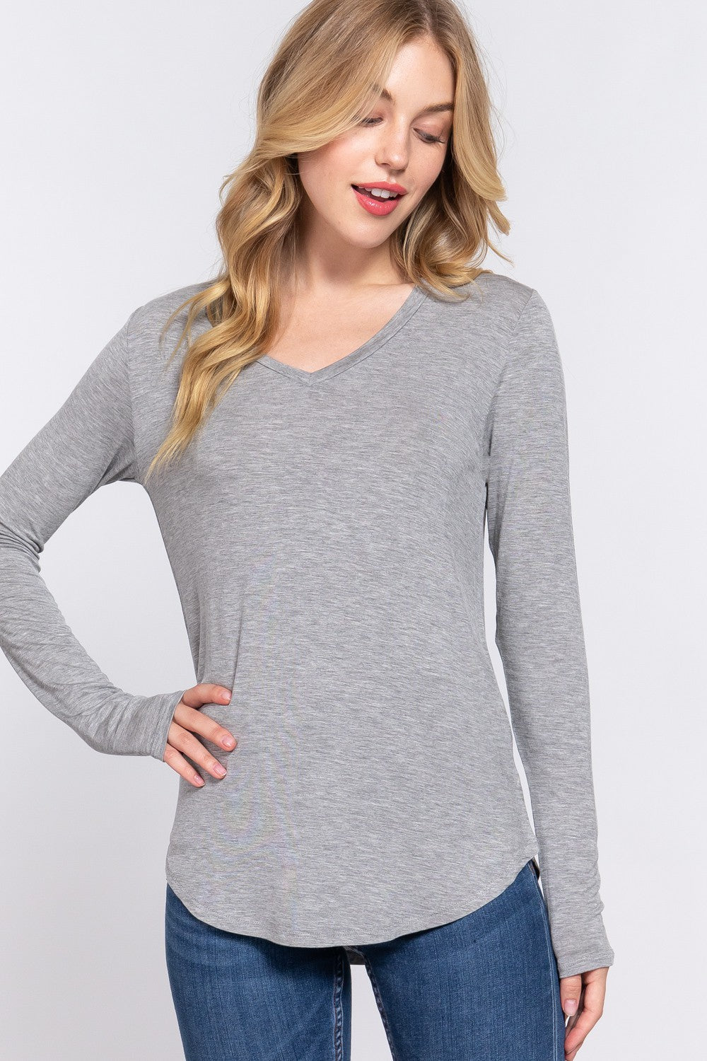 Grey Long Short Sleeve Shirt
