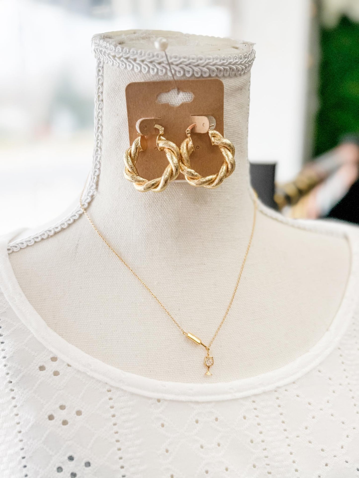 Gold Twisted Chunky Hoop Earrings