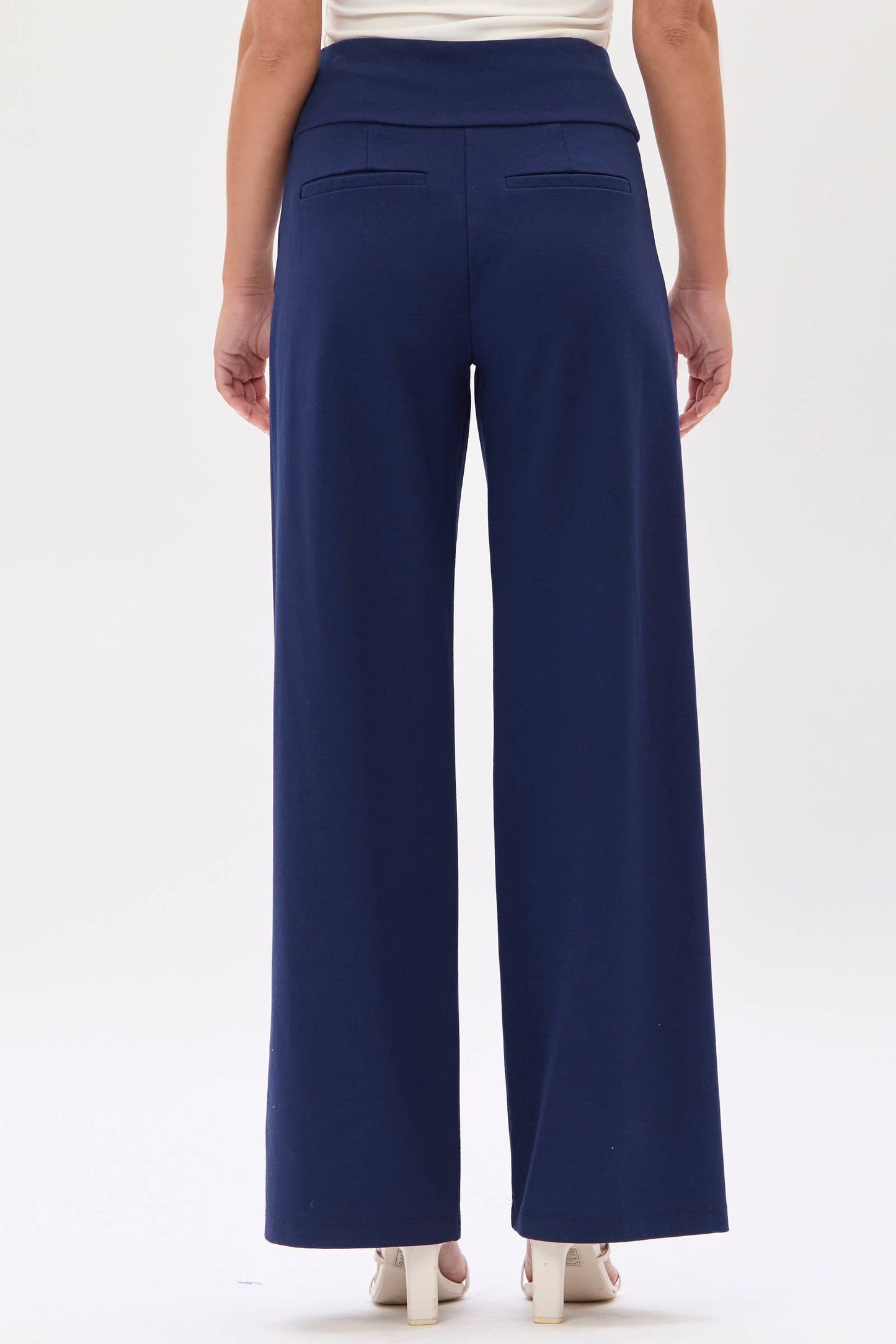 Navy Wide Regular Pants
