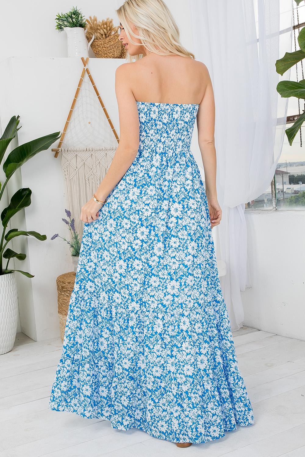 Blue Floral Maxi Dress