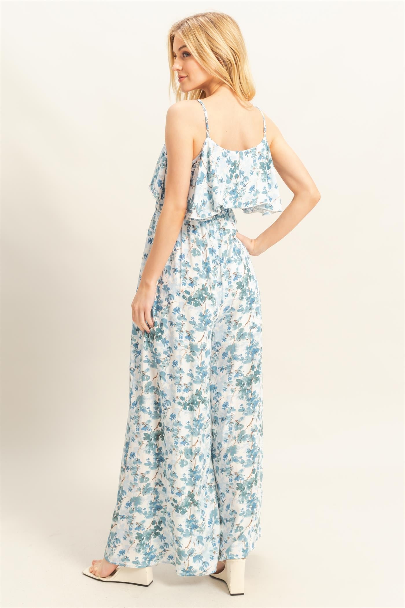 Blue Dainty Floral Jumpsuit
