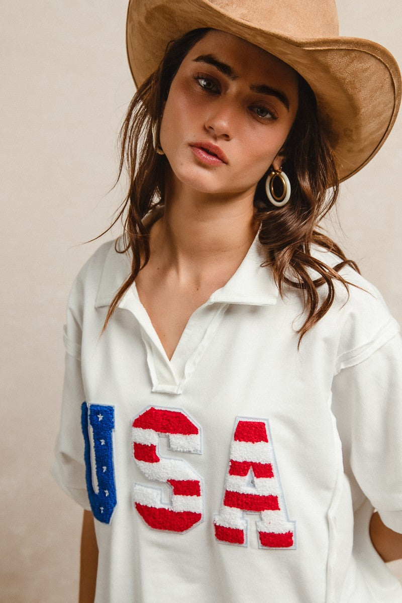USA Collared Top