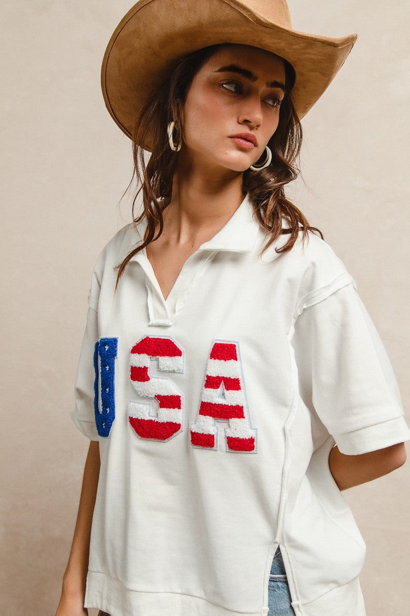 USA Collared Top