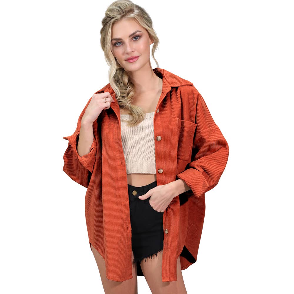 LOOSE FIT CORDUROY SHIRTS JACKET