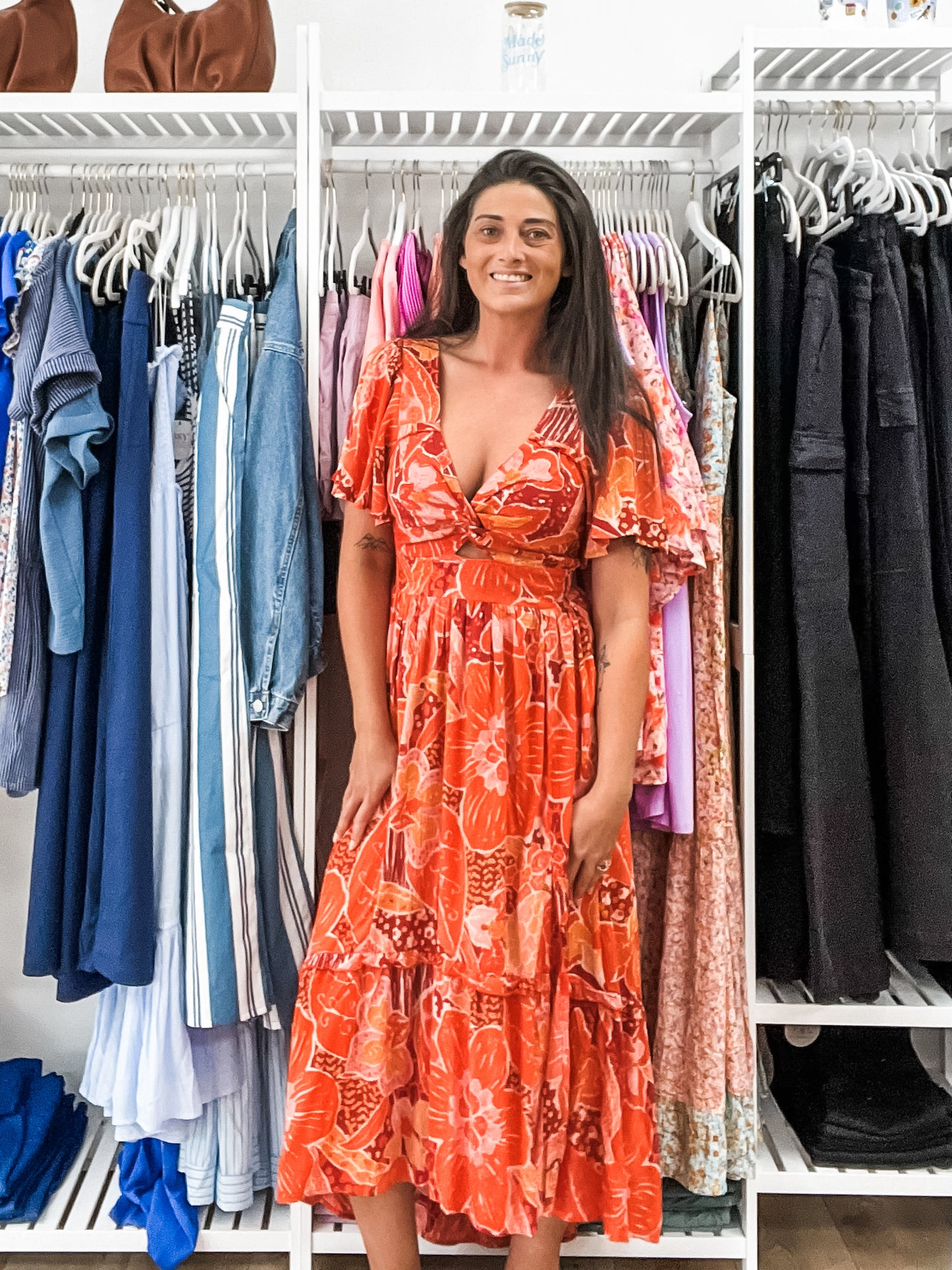 Scarlet Front Twist Maxi Dress