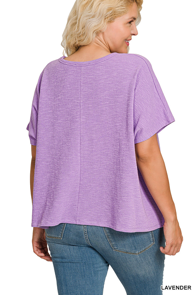 Lavender Cotton Slub Oversized Tee