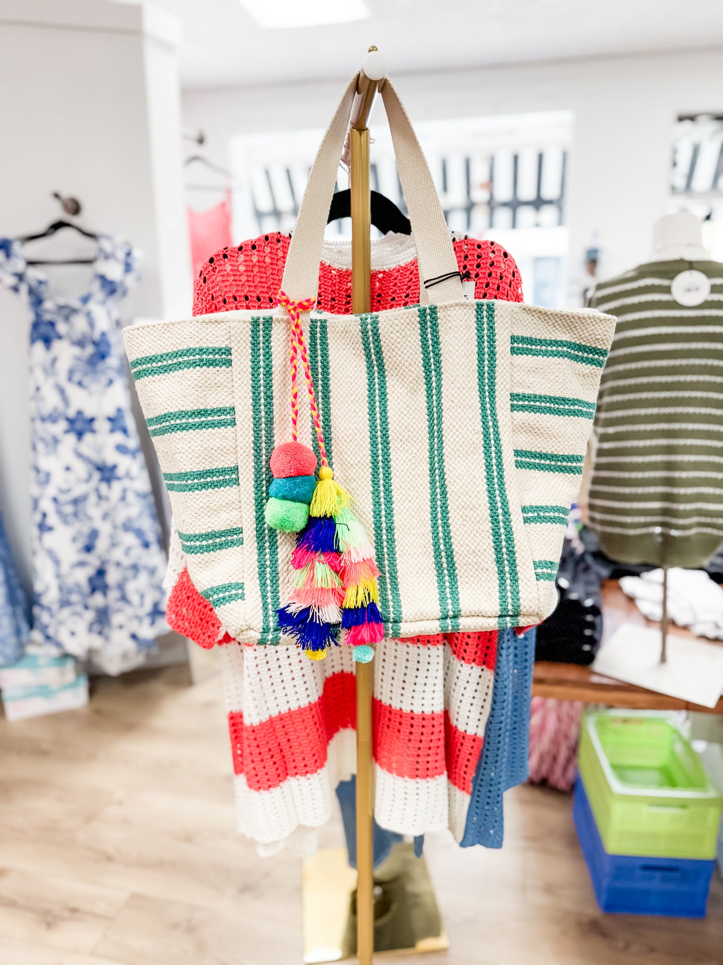 Boho Gene Striped Tote- Multi-Color Options