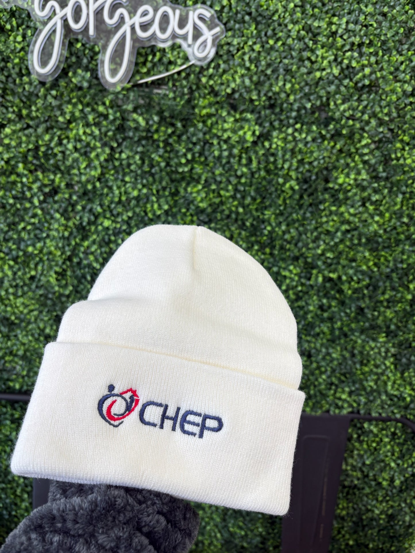 Cream CHEP Embroidered Beanie
