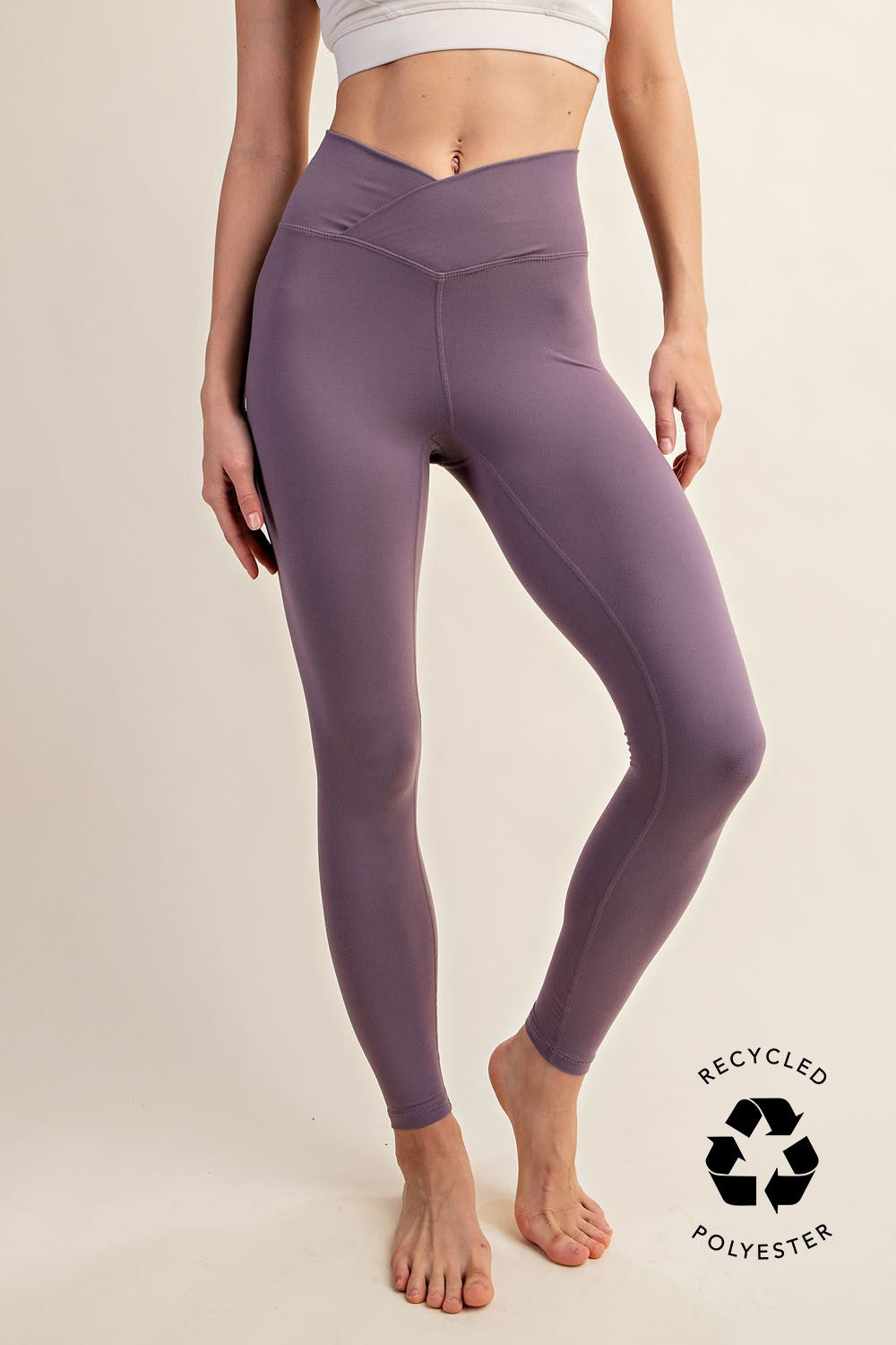 Buttery Soft Frosted Mulberry Criss Cross Leggings