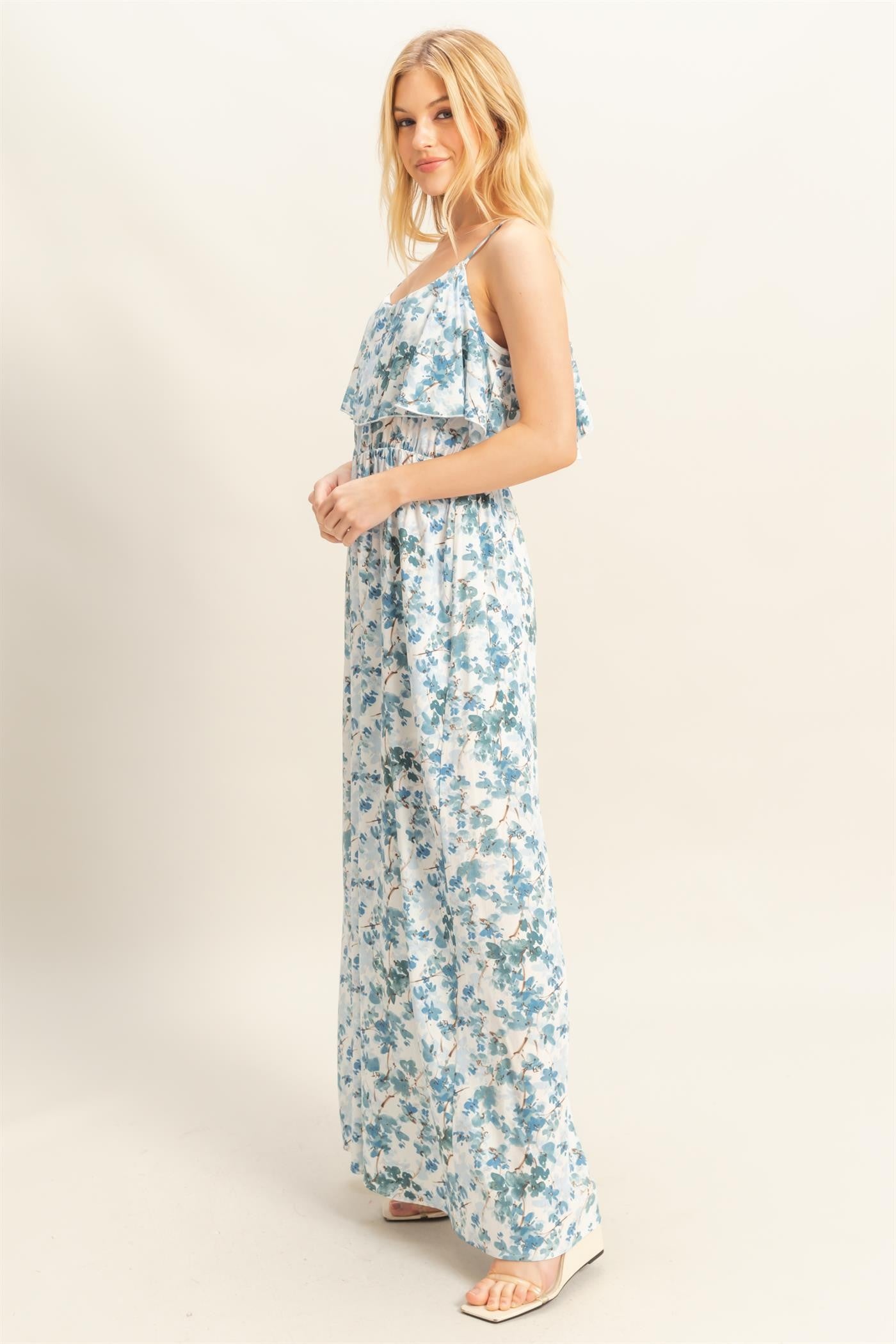 Blue Dainty Floral Jumpsuit