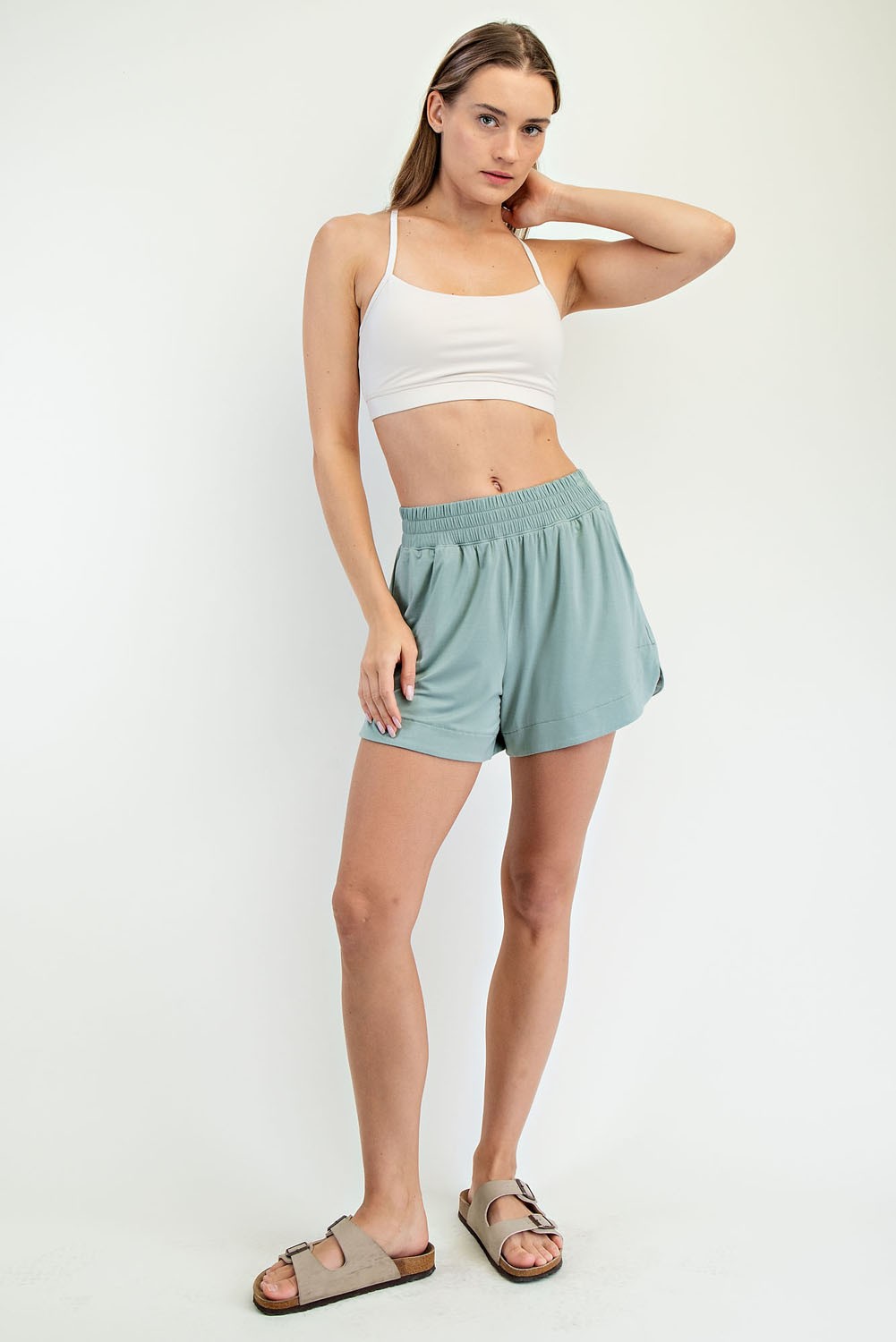 Moss Green Modal Shorts