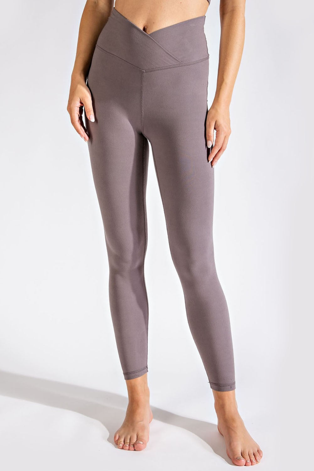 Buttery Soft Smoky Grey Criss Cross Leggings