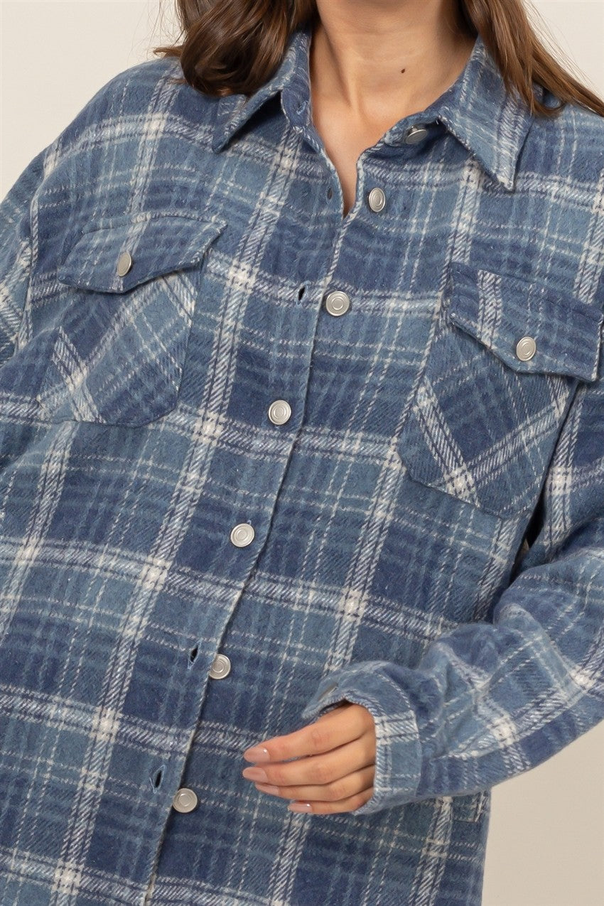 Blue Plaid Shacket