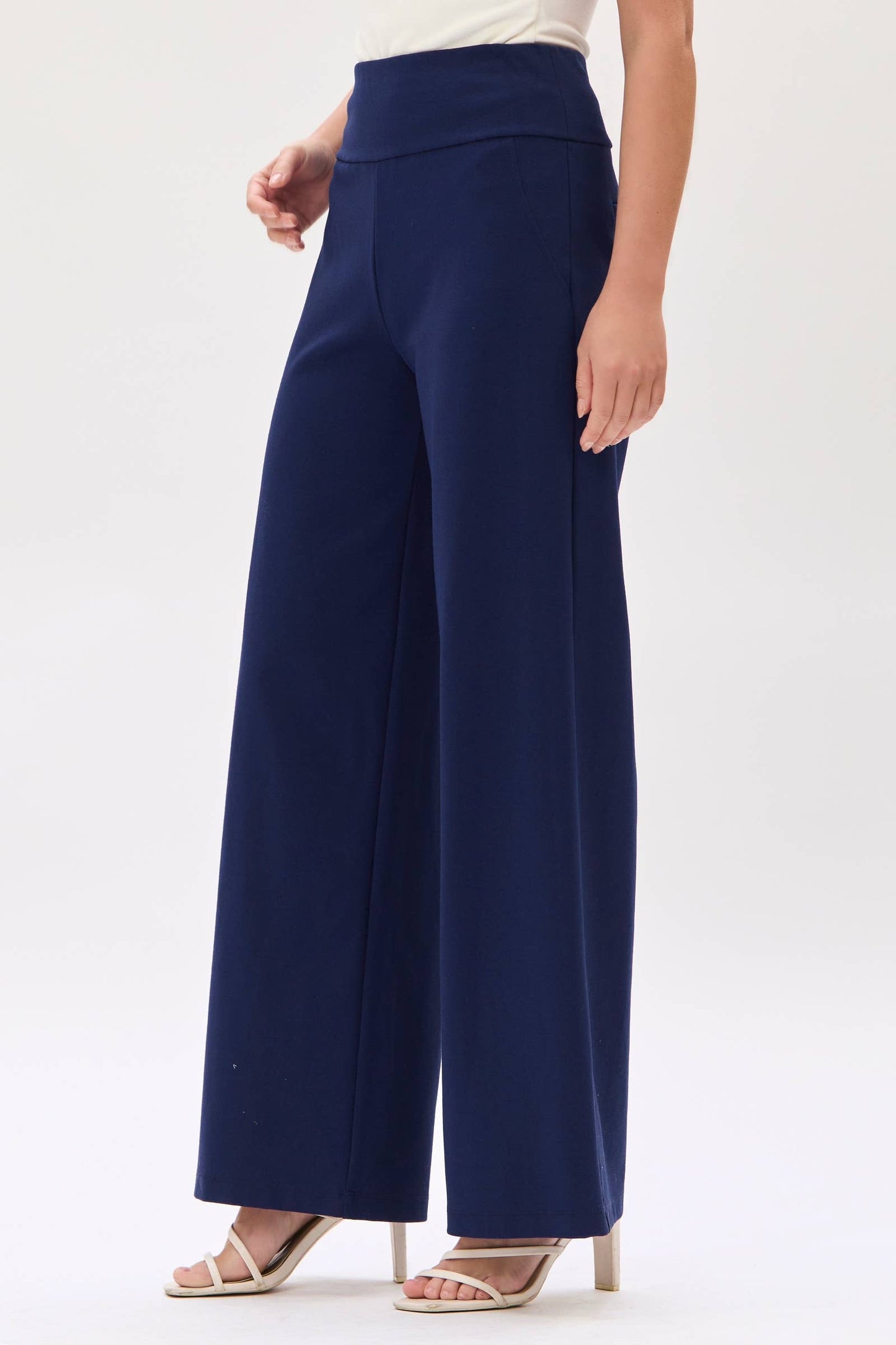 Navy Wide Regular Pants