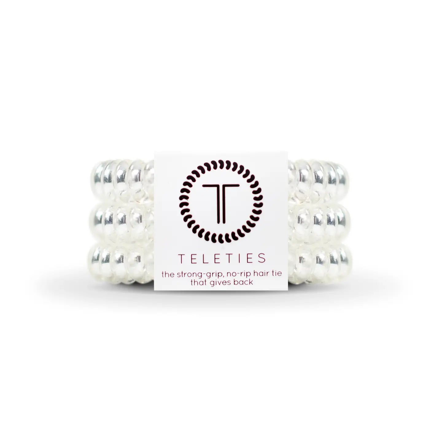 Teleties- Large Spiral Hair Coils- Chrystal Clear