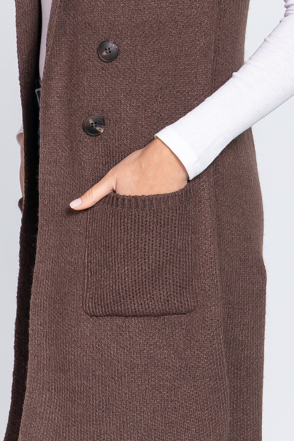 Bown Long Collared Sweater Vest