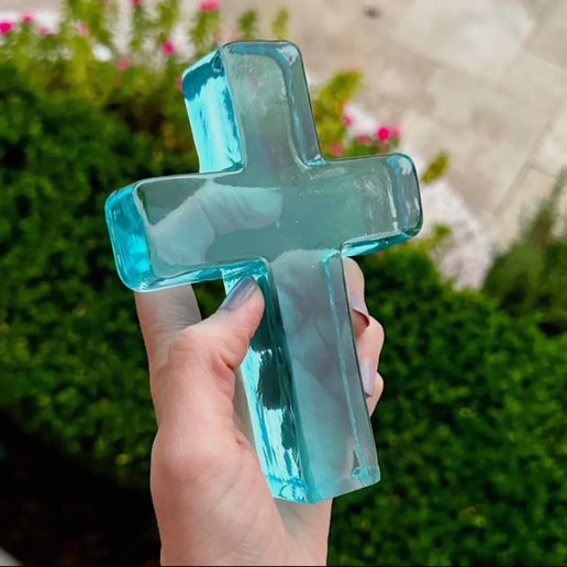 Glass Cross Decor
