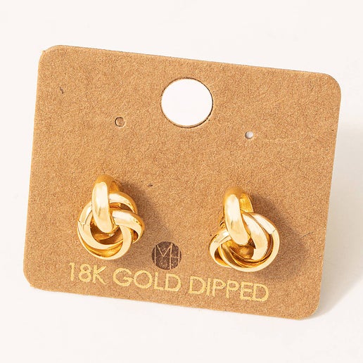 Gold Knot Stud Earrings