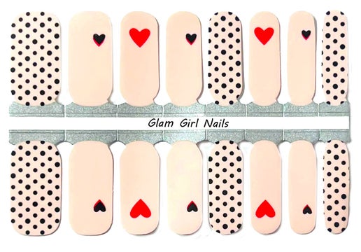 Polka Dots and Hearts Nail Wraps Designs