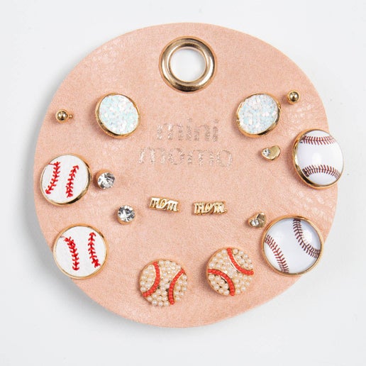 Baseball Sport Stud Earrings Set