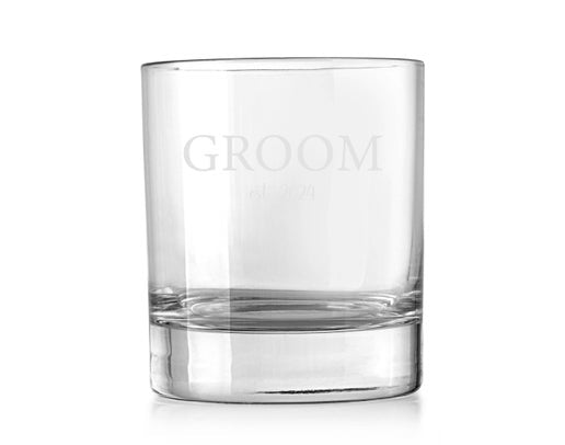 Groom On the Rocks Glass