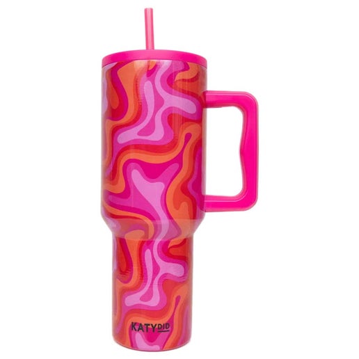 Hot Pink Retro Swirl Tumbler