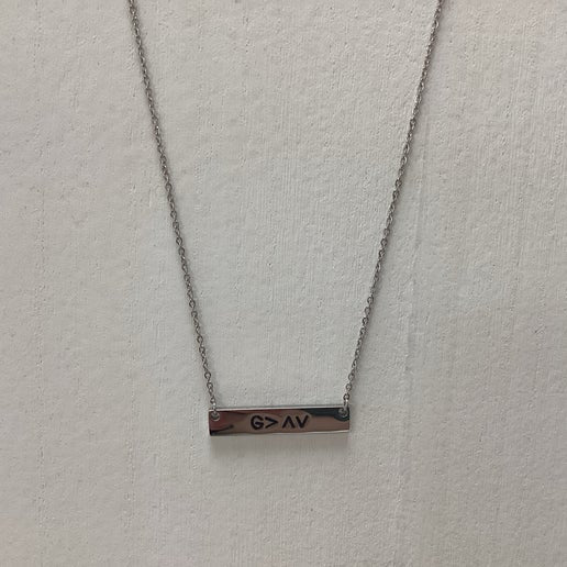 God is Greater Than Silver Necklace
