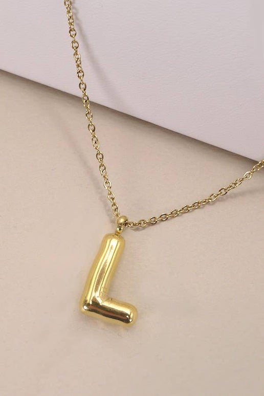 "L" Bubble Letter Necklace