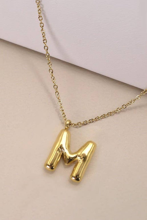 "M" Bubble Letter Necklace