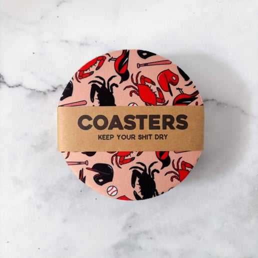 Orange BMore O's Coasters- 4pack