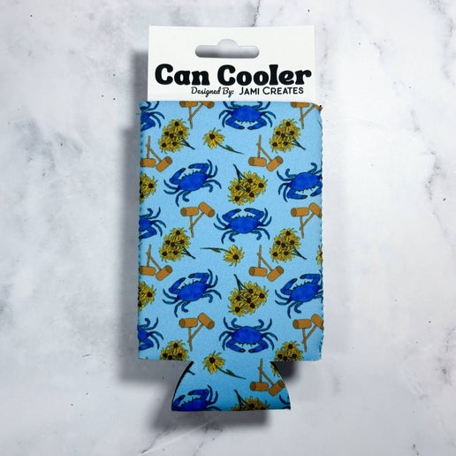 Maryland Blue Crab Can Cooler Slim
