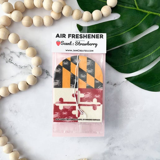 Maryland Flag Air Freshener-Strawberry Scent