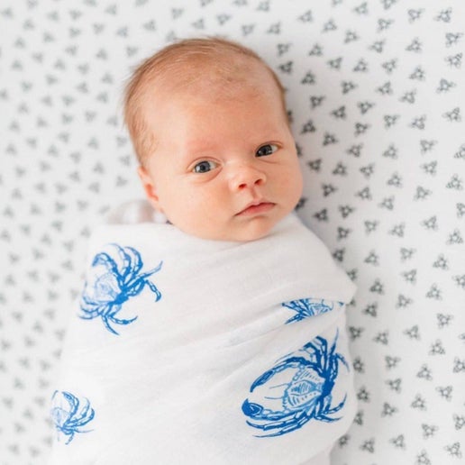 Blue Crab Swaddle Blanket