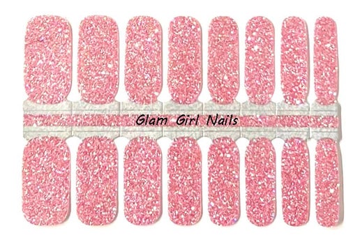 Bubble Gum Sparkle Glitter Nail Wrap Designs