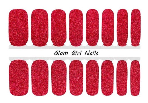 Red Glitter Nail Wrap Designs